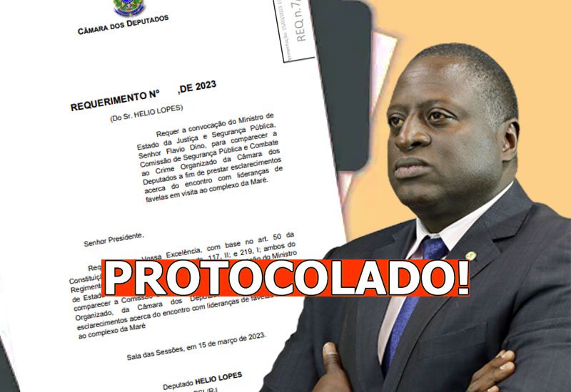Helio Lopes protocola requerimento para Flavio DIno